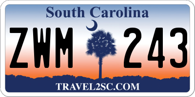 SC license plate ZWM243