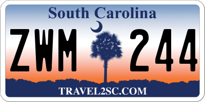 SC license plate ZWM244