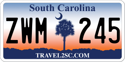 SC license plate ZWM245