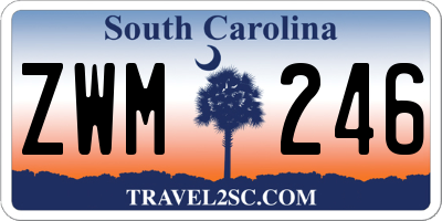 SC license plate ZWM246