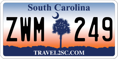 SC license plate ZWM249