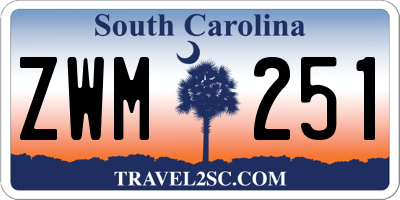 SC license plate ZWM251