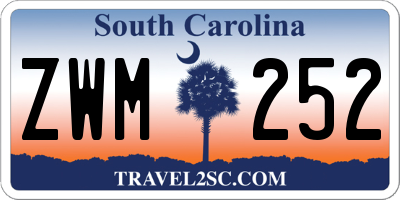 SC license plate ZWM252
