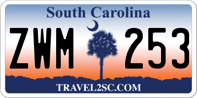 SC license plate ZWM253