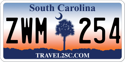 SC license plate ZWM254