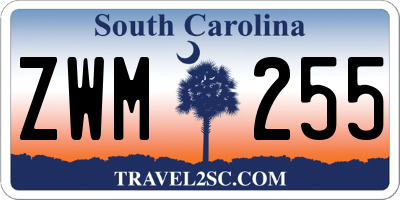 SC license plate ZWM255