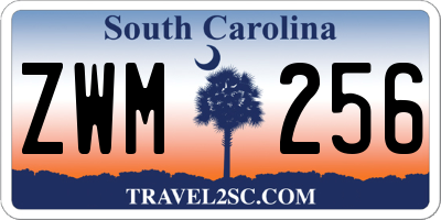 SC license plate ZWM256