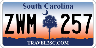 SC license plate ZWM257