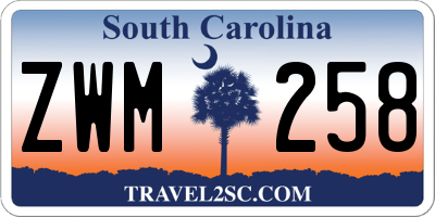 SC license plate ZWM258