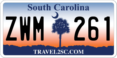 SC license plate ZWM261