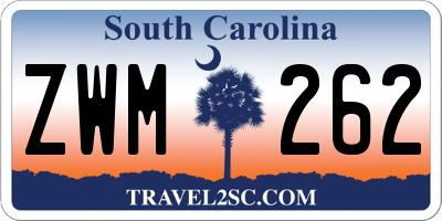 SC license plate ZWM262