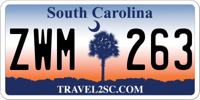 SC license plate ZWM263