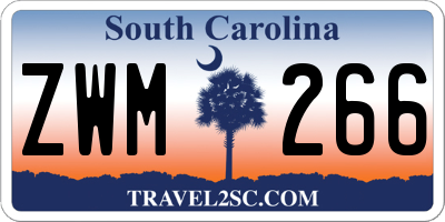 SC license plate ZWM266