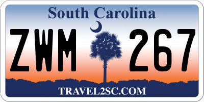 SC license plate ZWM267