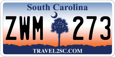 SC license plate ZWM273