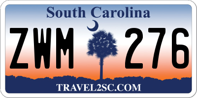 SC license plate ZWM276