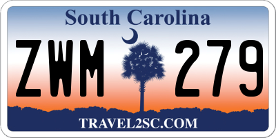 SC license plate ZWM279
