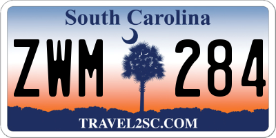 SC license plate ZWM284