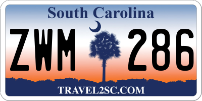 SC license plate ZWM286