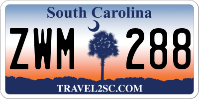SC license plate ZWM288