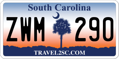 SC license plate ZWM290