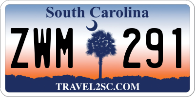 SC license plate ZWM291