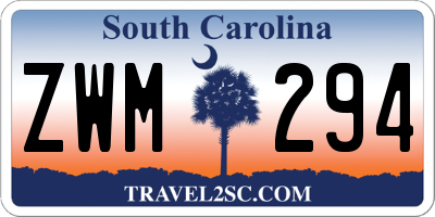 SC license plate ZWM294