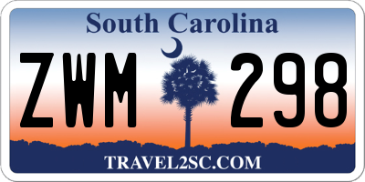 SC license plate ZWM298