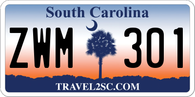 SC license plate ZWM301