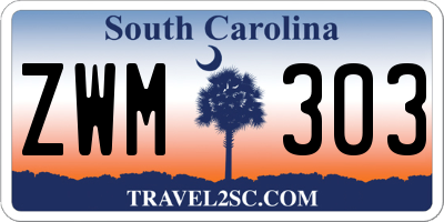 SC license plate ZWM303