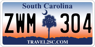 SC license plate ZWM304