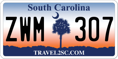 SC license plate ZWM307