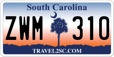SC license plate ZWM310