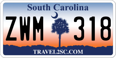 SC license plate ZWM318