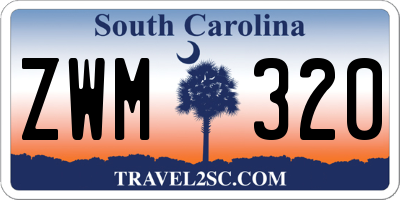 SC license plate ZWM320