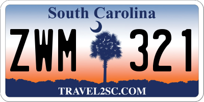 SC license plate ZWM321