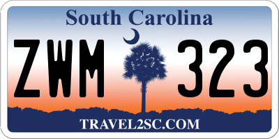 SC license plate ZWM323