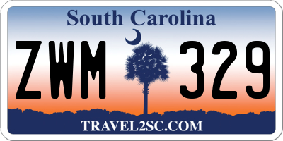 SC license plate ZWM329
