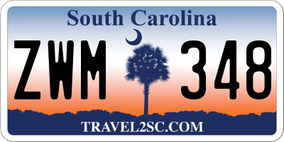 SC license plate ZWM348