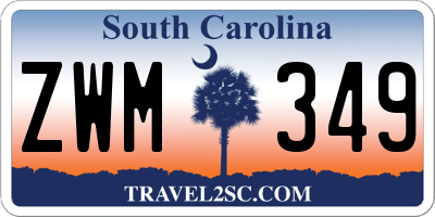 SC license plate ZWM349