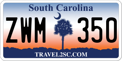 SC license plate ZWM350