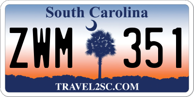 SC license plate ZWM351