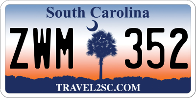 SC license plate ZWM352