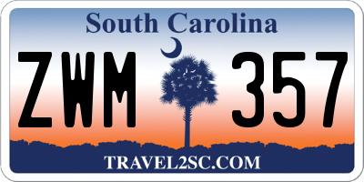 SC license plate ZWM357
