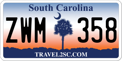 SC license plate ZWM358