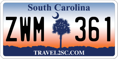 SC license plate ZWM361