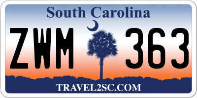 SC license plate ZWM363
