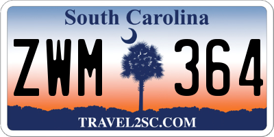 SC license plate ZWM364