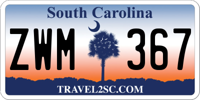 SC license plate ZWM367