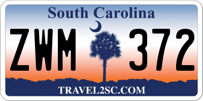 SC license plate ZWM372
